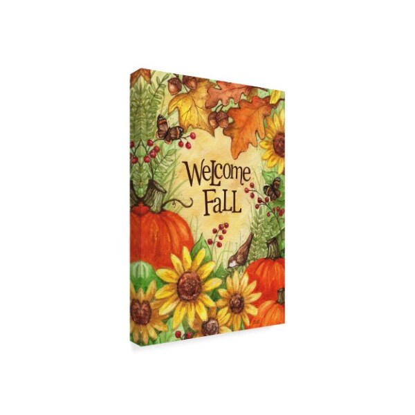 Melinda Hipsher 'Welcome Fall Pumpkins And Leaves' Canvas Art,30x47